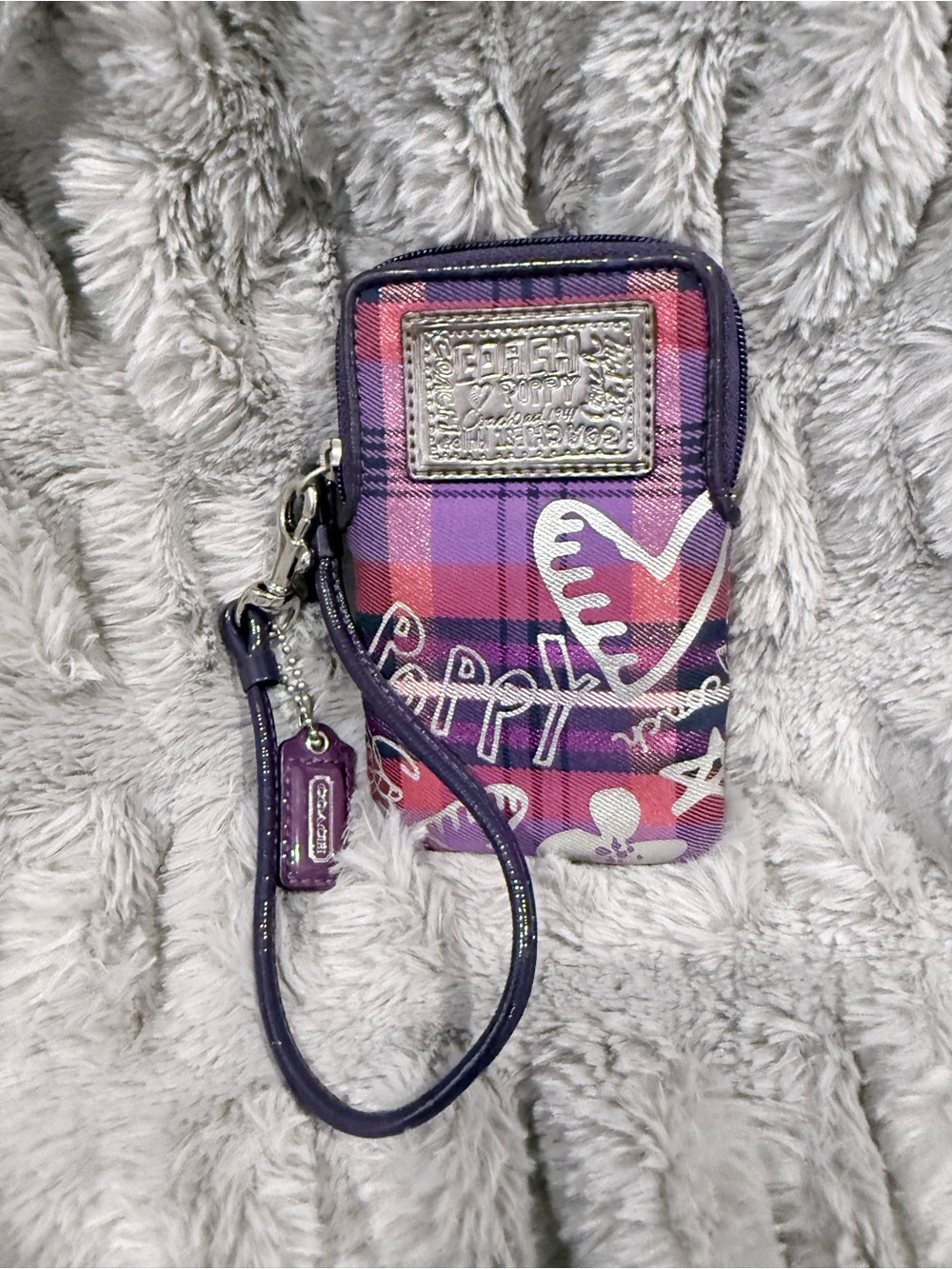 Coach Poppy Tartan Purple Plaid case